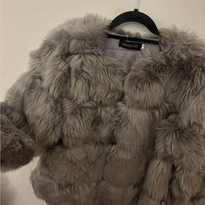 Gray Faux Fur Jacket
